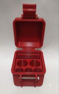 Peptide rugged box 2 slots 10ml | 3 slots 3ml | Alcohol pads slots | Cyro Fridge Friendly 3d Printed rugged box