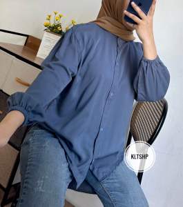 Blouse Rayon Twill Premium Kemeja Wanita Polos Lengan Panjang FAATINA BLOUSE