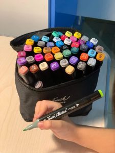 Túi 48 bút màu vẽ nghệ thuật Touch maker-Hàng đẹp. Bút dạ tô vẽ tranh  tặng kèm túi tiện lợi