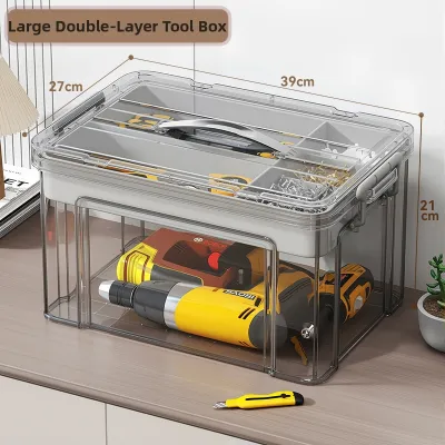 Joybos | Transparent Multifunctional Storage Box for Hardware and Miscellaneous Items Dual Layer