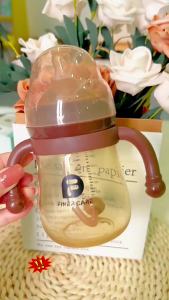 【Moucter】 ขวดนม 300ml ขวดนมคอกว้าง สีชา และจุกนม และลูกบอลแรงโน้มถ่วง สําหรับเด็กอายุ 1-3 ปี ขวดนมเด็ก