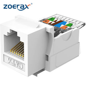 ZOERAX 6pcs Cat6 Tool-Less RJ45 Keystone Jack No Punch-Down Tool Required Module Coupler White