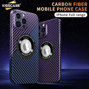 KISSCASE Ốp Siêu Mỏng Kiểu Sợi Carbon Magsafe Cho iPhone 14ProMax Ốp Bảo Vệ Chống Rơi 12 Chống Rò Rỉ Lỗ Logo Hấp Thụ Từ Tính Mobile Vỏ Điện Thoại Iphone 14Plus 14 13