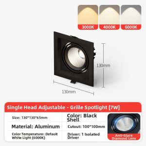 TONGZHIGUANG | Multi-Head Aluminum Embedded Commercial LED Light