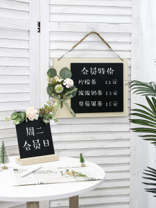 Wooden Framed Erasable Mini Blackboard Commercial Hanging Message Board Creative Display Menu Wall Sticker for Shops