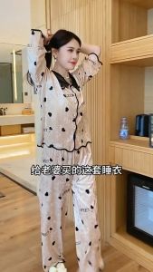 Bộ Đồ Ngủ Dài Tay Nhung Chất Lượng Cao Thu Đông Phong Cách Bộ Đồ Ngủ Pháp