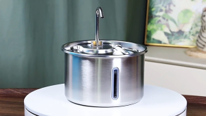 Automatic Pet Water Fountain 304 Stainless Steel Pet Water Dispenser 3L Large Capacity Automatic Circulating Dispenser with Filter Sponge for Cats Dogs