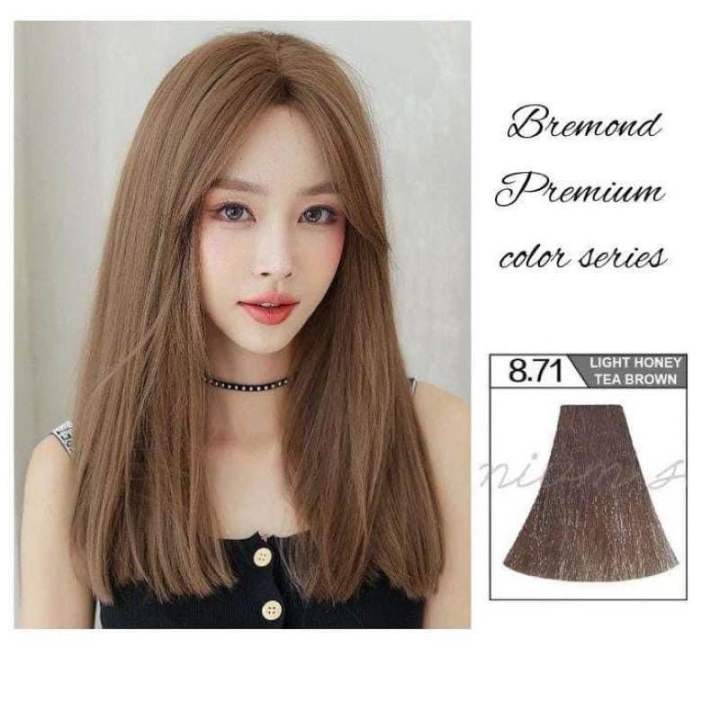 Bremod Hair Color 8.71 Light honey tea brown hair Dye | Lazada PH