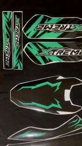 Stiker Desain Kustom Hitam Tosca & Chrome Silver untuk Motor Yamaha WR 155