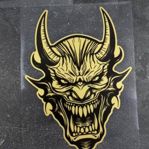 1pc Gold Motorcycle Demon Stickers Waterproof for Motorcycle Fairing Tail Box Car Window Scooter Body Universal Vinyl Decals