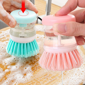 2 IN1 Kitchen Dishwashing Brush with Liquid Soap Dispenser Household Cleaning Brushes for Pot Dish Bowl Utensils Washing Tools