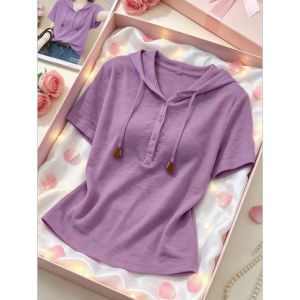V.C.I | Luxury Design Sense Hooded Short Sleeve T-shirt Bamboo Cotton Thin