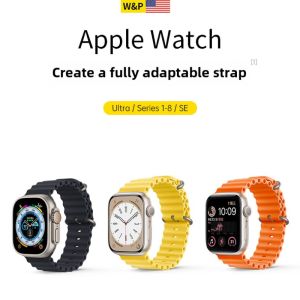 W&P for 2025 Apple Watch Strap Apple Watch Ultra2 Ocean Silicone Double Buckle Loop Strap iWatch S10/9/8/7/6 LazMall Guarantee 100%Original Authentic PGBD-14