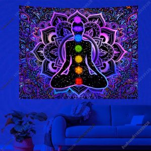 VIKAMA Chakra Meditation Tapestry Mandala โยคะตกแต่งห้องพื้นหลังห้องนั่งเล่นห้องนอนสมาธิ Zen Space