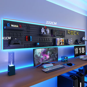 A DIY E-Sports Pegboard Decor with Plenty of Accessories Ideal for Storing Keyboards Mice and Other Items