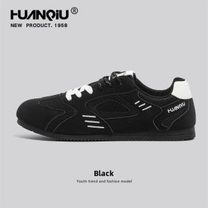 Comfortable Retro Casual Deqin Shoes for Men Flat Bottom Agan Shoes Versatile All-Season Low Tops Fashionable And Practical