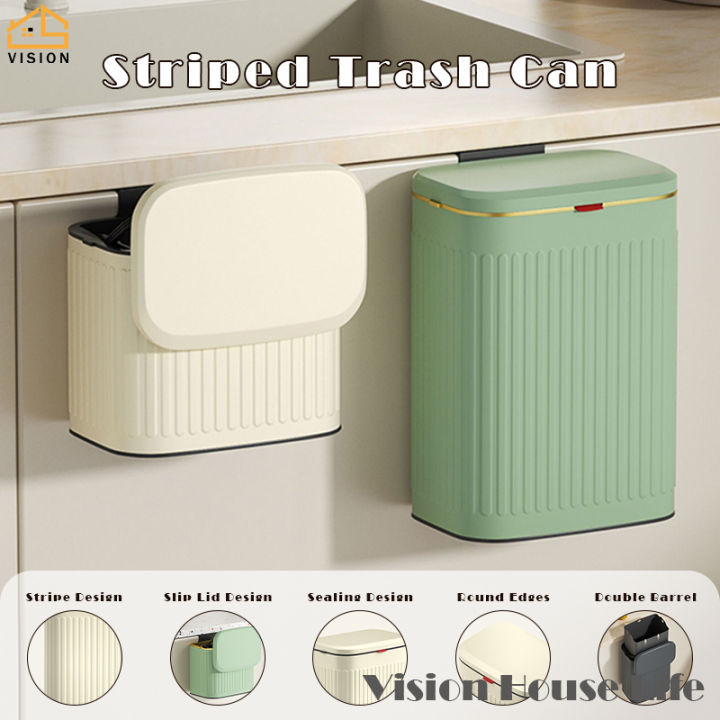 Vision Nắp Trượt Thùng Rác Gắn Tường Bằng Thép Không Gỉ Treo Nhà Bếp ...