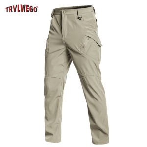 Mens Slim Fit Casual Pants Spring Summer Multiple Pockets Micro Elasticity for Travel Camping Hiking Fishing