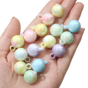 16mm Plastic Acrylic Round Ball Charm Beads Pendants for Necklace Bracelet Keychain DIY Jewelry Making Accessories
