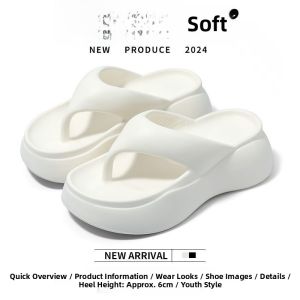 Womens Summer Thick Bottom Sandals Slip-On EVA Clog Shoes Beach Casual Footwear Anti-Odor Flat Heel High Top Slippers