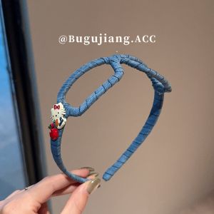 เครื่องประดับผมแบบสายรัดรูปแมว แว่นตาสีน้ำเงิน ทรงเรโทร แฟชั่นสำหรับผู้หญิง สไตล์เกาหลี ฤดูร้อน 2025