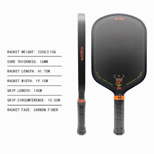 16mm Dual‑Density Foam Core Pickleball Paddle T700 Raw Carbon Fiber Grit Surface Wide Body Pro Paddle