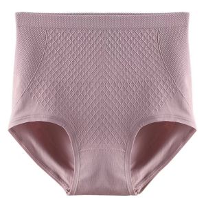 Antibacterial Cotton Underwear High Waist Triangle Panties Womens Abdomen Shaping Butt Lifting Pure Color Simple Style Innerwear