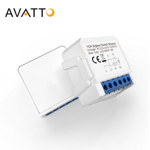 AVATTO ZigBee Tuya 1/2/3/4 Gang Mini Smart Switch DIY Light Switches Module Two-Way Control Works With Alexa Alice Google Home