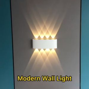 LED Wall Light Lamp Nordic Wall Lamp Modern Style Indoor Wall Light Decoration Lights LED Aluminum Rustproof Waterproof Light Outdoor Indoor Stair Corridor Light up down Black Modern for Home Bedroom Bedside Bathroom
