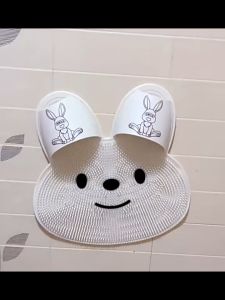 *ส่งจากไทย*แผ่นขัดเท้า กันลื่น แผ่นรองเท้าซิลิโคนทรงหูกระต่าย ขัดผิว แผ่นอาบน้ํานวด