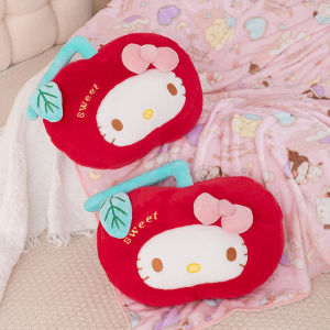หมอนอิงแบบสองทาง Hellokitty ลายส้มน่ารัก สำหรับใช้ในออฟฟิศ สำหรับใช้ในรถ ผ้าห่มสำหรับนอนกลางวัน ผ้าห่มขนแกะ ผ้าฝ้ายโพลีเอสเตอร์