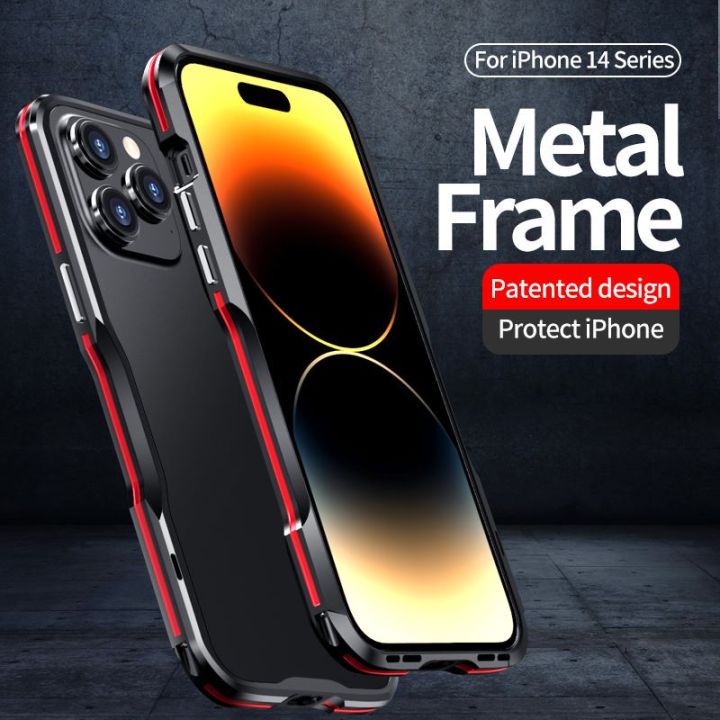 LUPHIE Metal Bumper Phone Case for iPhone 16 15 14 13 12 11 Pro Max Mini X  XR Xs Max Plus SE 2020 Casing Aluminium Frame Protective Cover Bumper