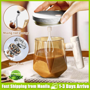 New Self Stirring Mug with Cover and Handle 400ml Electric Self Stirring Coffee Mug Original Marble Mug Clear Coffee Cup 7000rpm Office Home Dormitory [Foam Packaging]