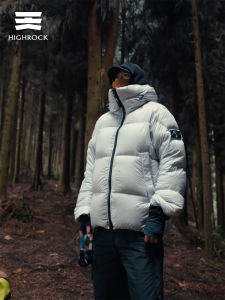 High Rock down Jacket Mens Short 800 FP Goose down Outdoor Thickened Padded Coat Warm Windproof Hiking Traveling Gear