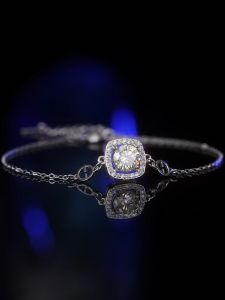 LOVETIA S925 1CT Sterling Silver Gula Batu Gelang Perhiasan Wanita Fashion Perhiasan Moissanite XRZ004