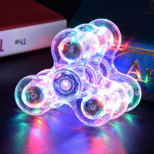 FUNToy Mainan LED Fidget Spinner Led Rainbow Glow In The Dark