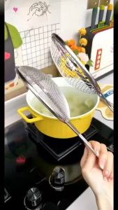 304 Stainless Steel Filter Spoon Kitchen Frying Colander Household Superfine Can Be Suspended And Densified Lo Mein With Two Ears