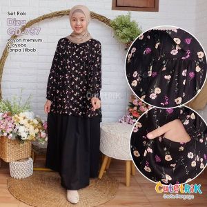 Set Rok Panjang Anak Perempuan Remaja Cutetrik Set Baju Muslim Anak Cewek Setelan Rok Elva