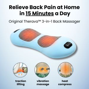 3 in 1 Back Massager Lumbar Support Pillow Triple Fusion Back Massager for Pain Relief Deep Tissue