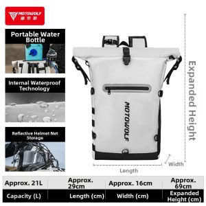 MOTOWOLF | Waterproof Large Capacity Helmet Backpack with Water Bladder Slot