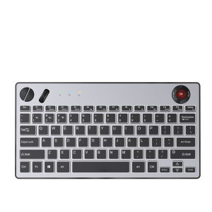 JOMAA | Ergonomic Wireless/Wired Trackball Keyboard with Bluetooth Rechargeable White Backlight Silent Keys