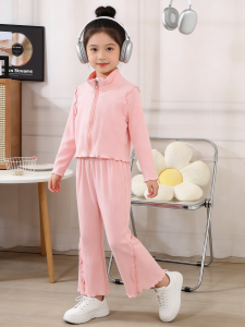 JIFANPAUL | Fall Girl Kids Set with Lace Flare Pants