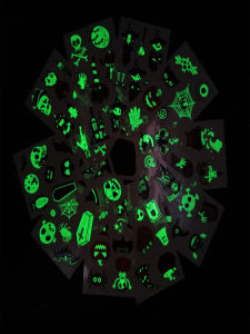 Glowing Green Waterproof Tattoo Stickers for Girls Night Light Cute Cartoon INS Style Waterproof Glow in the Dark Tattoo Decals