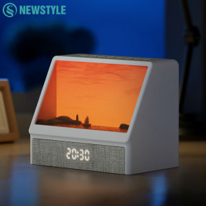 Đồng Hồ Báo Thức Mặt Trời Mọc Tích Hợp Đèn Trang Trí Bàn Bluetooth 5 Cấp Độ Sáng Điều Khiển Từ Xa Đèn Ngủ LED Chất Liệu Thân Đèn