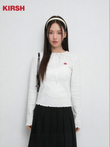 Tie Bow Knit Top for Women Sweet and Slimming Spring Autumn