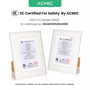 ACMIC A13PD PRO 10000mAh Power Bank with 2 USB & Type-C Outputs 3C Certified Airplane Friendly - New