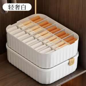 Dustproof Home Use Underwear Socks Drawers Storage Box Wardrobe Organizer Cover with Dividers Large Size Plastic Material