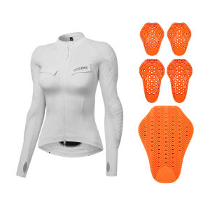 WOSAWE | WOSAWE Womens Motorcycle Jacket Yoga Fabric Moto Biker Shirt Breathable Stretch Riding Top with Thumb Hole