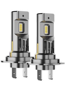 Đèn Pha Ô Tô LED Mini Siêu Sáng Turbo H7 H4 H11 9005 9006 6000K Kích Thước Tương Đương Halogen Lắp Đặt Phổ Thông