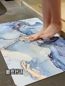 【24H Ship Local Delivery】High Quality 40x60CM Pebble Cobblestone Bathroom Quick-Dry Absorbent Non-slip Diatom Mud Rug Mat 3D Diatom Mud Bathroom Mat Absorbent Quick-Drying Non-Slip Mat Anti Slip Rubber Shower Bath Mat